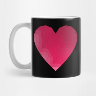 Polygonal heart with shades of pink and red Mug